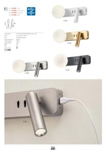 Redo 01-2993 - Lampada da parete LED OASIS LED/3W/230V+1xG9/10W USB CRI 90 cromo