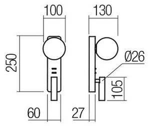 Redo 01-2993 - Lampada da parete LED OASIS LED/3W/230V+1xG9/10W USB CRI 90 cromo