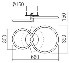 Redo 01-2222 - Plafoniera LED dimmerabile SPELL LED/32W/230V cromo lucido