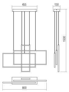 Redo 01-2314 - Lampadario dimmerabile sospeso a cavo PLANA LED/60W/230V dorato