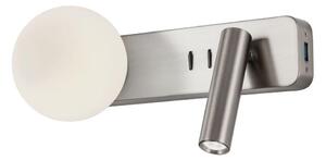 Redo 01-2993 - Lampada da parete LED OASIS LED/3W/230V+1xG9/10W USB CRI 90 cromo