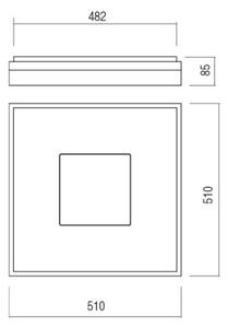 Redo 01-2000 - Plafoniera da soffitto dimmerabile MAYA LED/55W/230V 51x51 cm dorata