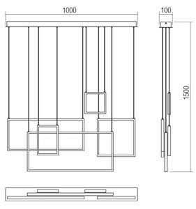 Redo 01-2316 - Lampadario dimmerabile a sospensione con cavo PLANA LED/80W/230V bianco