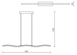 Redo 01-893 - Lampadario a sospensione su cavo PULSE LED/23,1W/230V cromo opaco