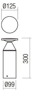 Redo 90590 - Lampada da esterno LED BIRO, 12W, 230V, 3000K, 30 cm, CRI 90, IP65, marrone