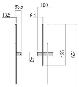 Redo 01-2747 - Lampada da parete LED TANGENT LED/13W/230V CRI 90 nera
