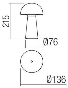 Redo 90438 - Lampada dimmerabile a LED con controllo touch KIRA, 4,7 W, 230 V, 2200 mAh, bianco