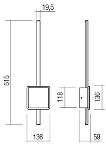 Redo 01-2696 - Lampada da parete a LED DIAZ LED/20W/230V CRI 90 bianco