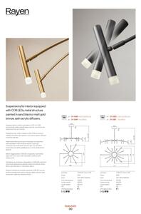 Redo 01-3450 - Lampadario LED dimmerabile a stelo RAYEN LED/80W/230V CRI 90 dorato