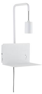 Paulmann 79812 - 1xE27/40W Lampada da parete con mensola e porta USB CALVANI 230V bianca