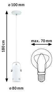 Paulmann 79767 - 1xE27/15W Lampadario a sospensione con cavo LAVEA 230V bianco