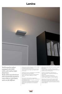 Redo 01-3016 - Applique da parete LED LAMINA 2xLED/15W/230V CRI 90 nera