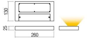 Redo 01-3016 - Applique da parete LED LAMINA 2xLED/15W/230V CRI 90 nera
