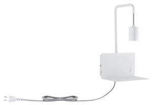 Paulmann 79812 - 1xE27/40W Lampada da parete con mensola e porta USB CALVANI 230V bianca