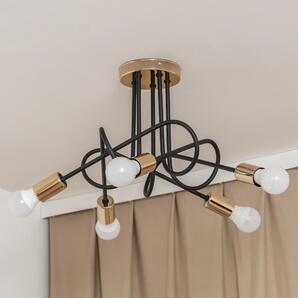 Lampadario a plafone OXFORD 5xE27/15W/230V oro/nero