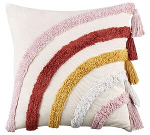 2 cuscini decorativi in cotone multicolore 45 x 45 cm con motivo arcobaleno Beliani