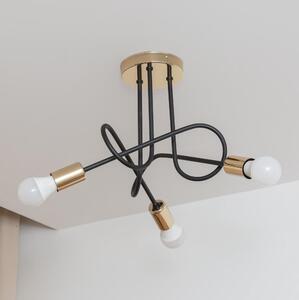 Plafoniera OXFORD 3xE27/15W/230V oro/nero