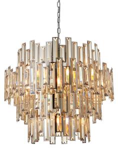 Endon 72746 - Lampadario a cristallo con catena VIVIANA 15xE14/40W/230V, fumé