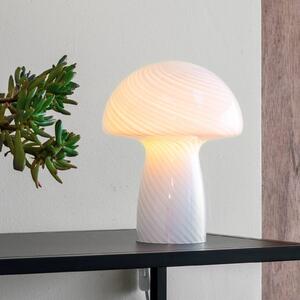 Lampada da tavolo Dyberg Larsen Mushroom, bianco, altezza 23 cm, vetro