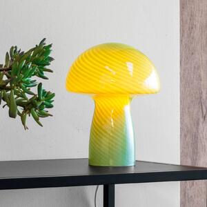 Lampada da tavolo Dyberg Larsen Mushroom, verde, altezza 23 cm, vetro