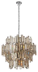 Endon 72746 - Lampadario a cristallo con catena VIVIANA 15xE14/40W/230V, fumé