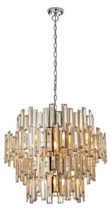 Endon 72746 - Lampadario a cristallo con catena VIVIANA 15xE14/40W/230V, fumé
