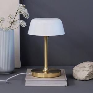 Lampada da tavolo Dyberg Larsen Valencia, bianco/ottone, altezza 30 cm