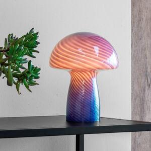 Lampada da tavolo Dyberg Larsen Mushroom, blu, altezza 23 cm, vetro