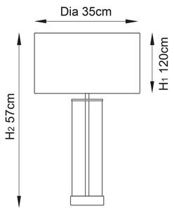 Endon 68802 - Lampada da tavolo dimmerabile con comando touch LESSINA 1xE27/10W/230V Oro/Bianco