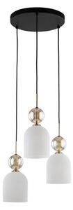 Lampadario sospeso su cavo SOPHIA 3xE14/10W/230V nero/fumé beige/bianco