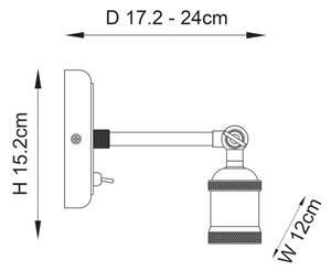 Endon 97245 - Faretto da parete HAL 1xE27/10W/230V ottone