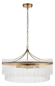 Endon 112574 - Lampadario a catena MARIETTA GRAND 7xE14/7W/230V ottone/trasparente