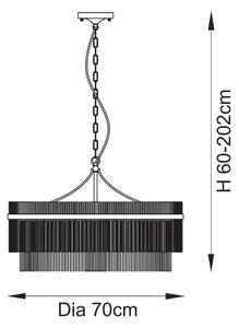 Endon 112574 - Lampadario a catena MARIETTA GRAND 7xE14/7W/230V ottone/trasparente