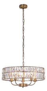 Endon 106244 - Lampadario a catena CLIFTON 5xE14/6W/230V in ottone/vetro trasparente