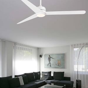 FARO BARCELONA Ventilatore a pale Nu con luce LED, bianco