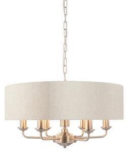 Endon 94357 - Lampadario a catena HIGHCLERE 6xE14/40W/230V beige/cromo satinato