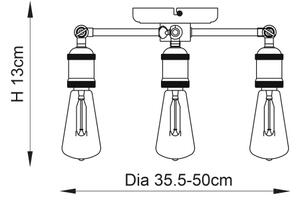 Endon 76124 - Faretto HAL 3xE27/10W/230V, cromo opaco/ramato