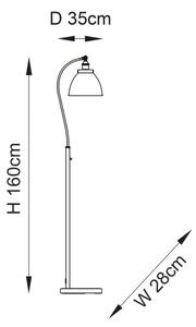 Endon 98748 - Lampada da terra FRANKLIN 1xE27/10W/230V ottone/nero