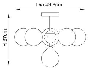 Endon 76501 - Lampadario a stelo OSCAR 6xG9/5W/230V dorato