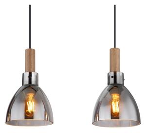 Globo 15550-4H - Lampadario a sospensione su cavo MATTEA 4xE27/6W/230V nero/fumé