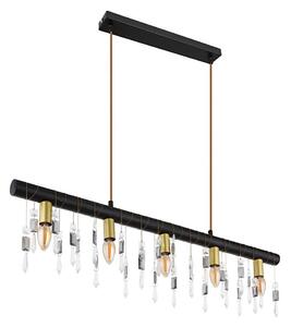 Globo 15532-5HB - Lampada a sospensione su cavo KIRA 5xE14/40W/230V nera