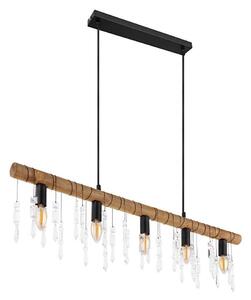 Globo 15532-5H - Lampada a sospensione con cavo KIRA 5xE14/40W/230V nero/marrone