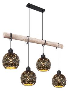 Globo 54029-4H - Lampadario sospeso con cavo JODIE 4xE27/40W/230V beige/nero