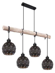 Globo 54029-4H - Lampadario sospeso con cavo JODIE 4xE27/40W/230V beige/nero