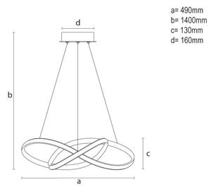 Lampadario dimmerabile a sospensione su cavo LED/65W/230V 3000-6500K + telecomando
