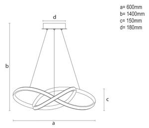 Lampadario dimmerabile a sospensione su cavo LED/85W/230V 3000-6500K + telecomando