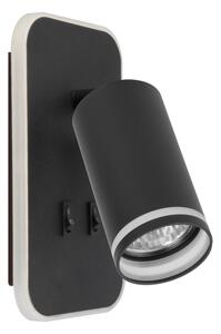 Applique LED da parete PIPE 1xGU10/10W/230V + LED/6W nero
