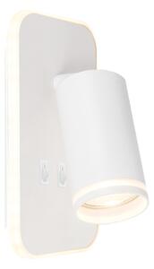 Faretto da parete a LED PIPE 1xGU10/10W/230V + LED/6W bianco