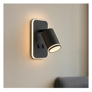 Applique LED da parete PIPE 1xGU10/10W/230V + LED/6W nero