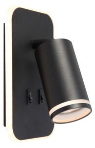 Applique LED da parete PIPE 1xGU10/10W/230V + LED/6W nero